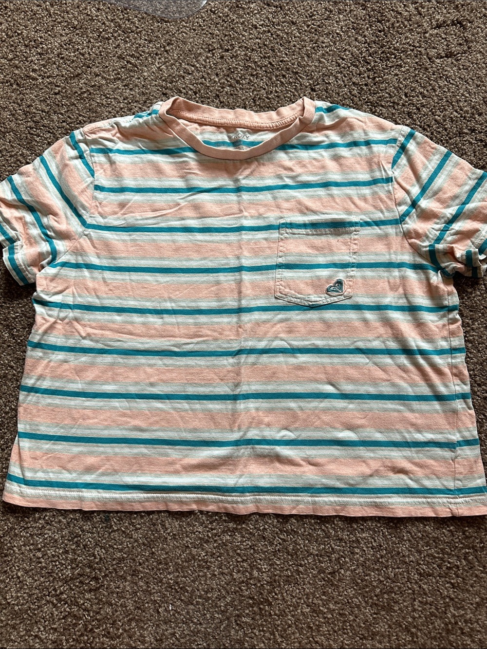 Roxy Striped Pocket Tee, Size L